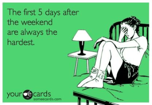 1. Yes, you counted correctly, the first five days after the weekend is the entire week.